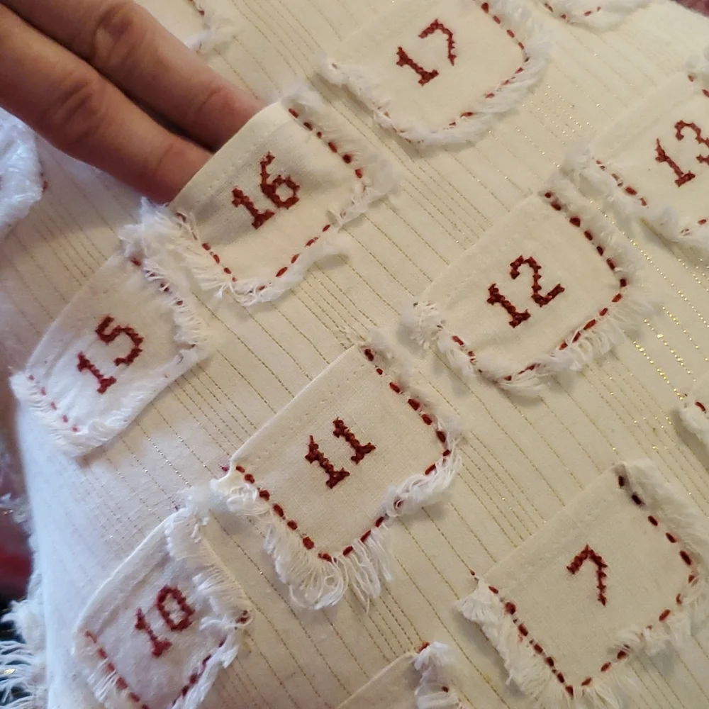 Anthropologie Advent Calender Tree Pillow